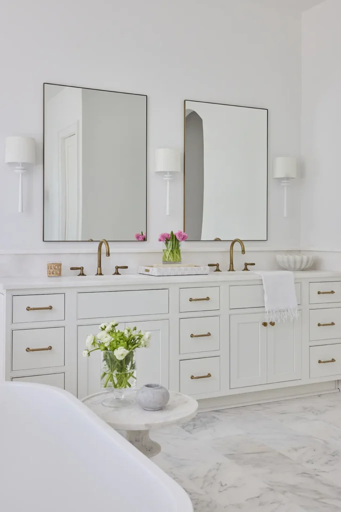Ponte Vedra Beach Coastal Home Renovation Master Bathroom double vanity home renovation by Alesch Luxury Custom Builders