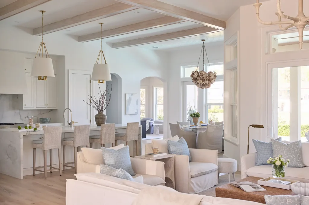 Ponte Vedra Beach coastal home renovation open-concept coastal kitchen and living room renovation in Ponte Vedra Beach by Alesch Custom Builders