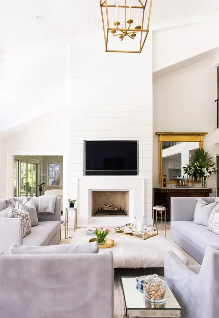 north guana fireplace living room renovation Alesch Custom Bulders Renovated living room with custom fireplace design in North Guana Preserve Guana Estates Ponte Vedra Beach home by Alesch Luxury Custom Builders