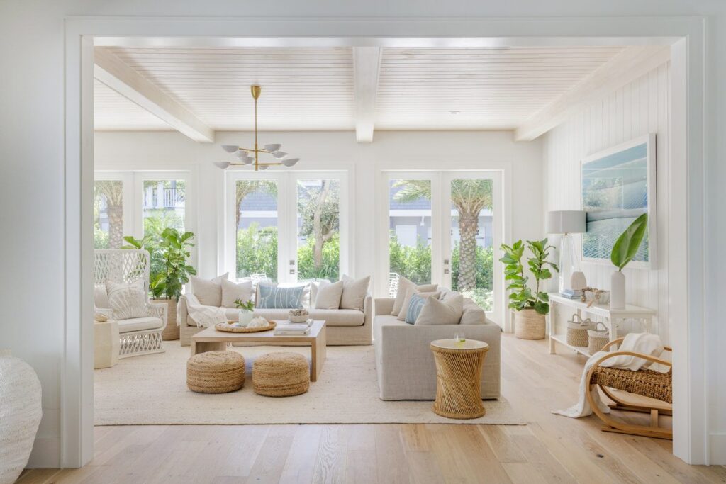 Living room in a custom home built by Alesch in Northeast Florida